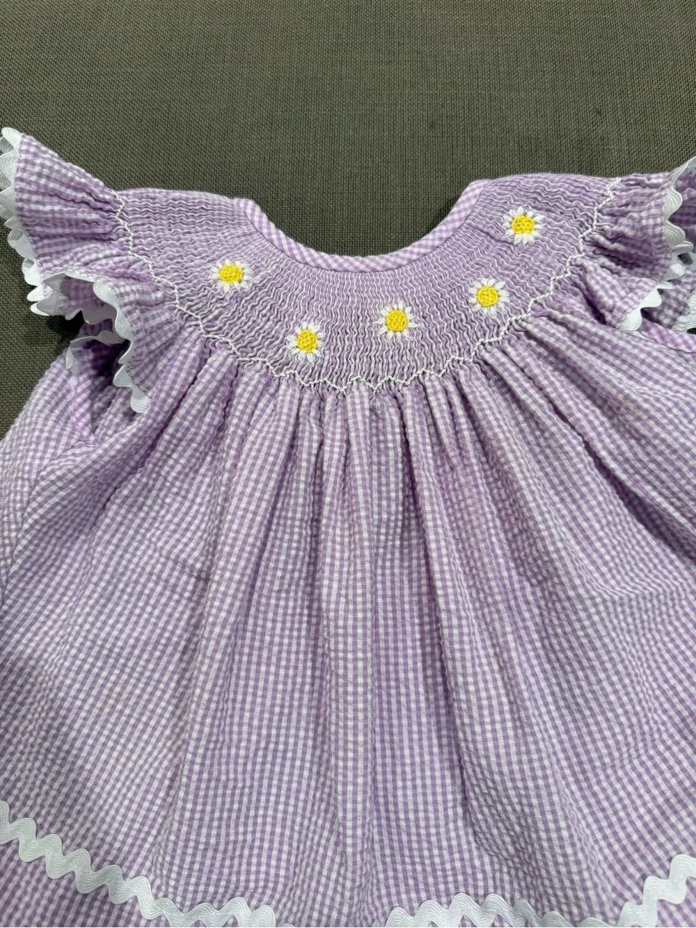 Stitchy Fish Lavender Seersucker Dress - Lavender